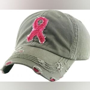 Kbethos Distressed Warrior Pink Ribbon Hope Ball Cap Hat **NWT**